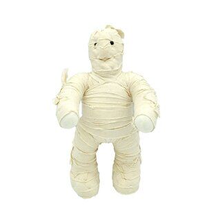 Boyds Halloween Decoration Plush Mummy Weighted Door Stop Shelf Stander Cream